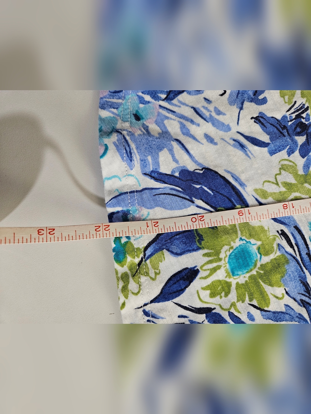 Women's Floral Short-Sleeve Tee - Blue & Green - Picture 8 of 8